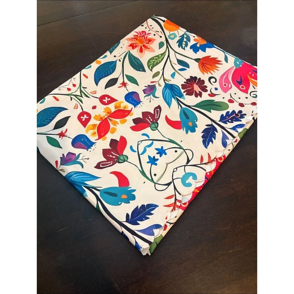 Bright Floral Print Tablecloth
